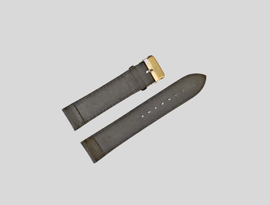 Matt black leather strap 20mm