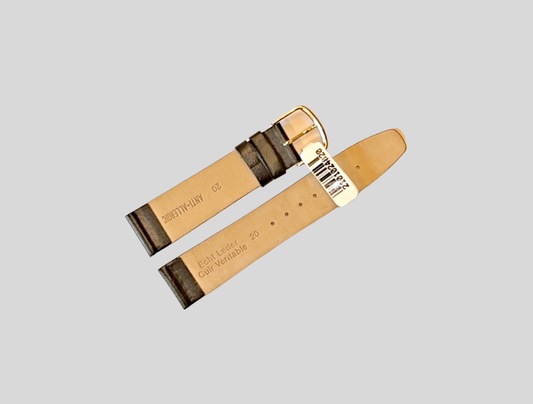 Black thin leather strap 20mm