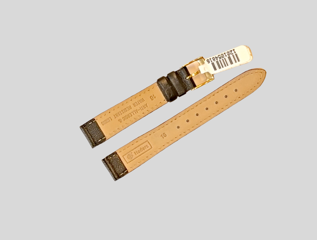 Hoders black leather strap 16mm