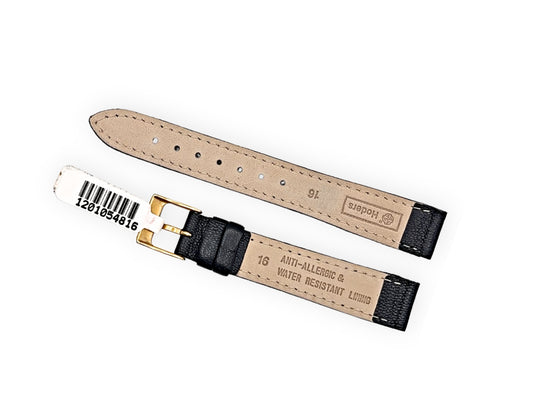 Hoders black leather strap 16mm