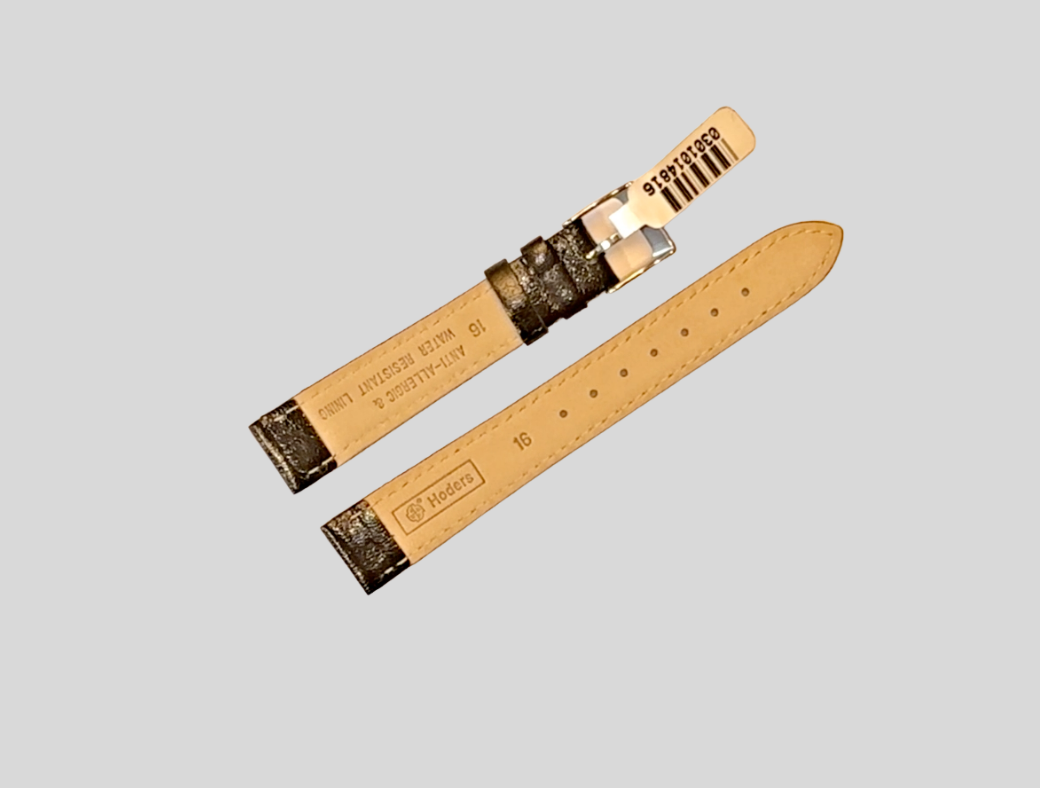 Hoders zwarte glanzende leren band 16mm