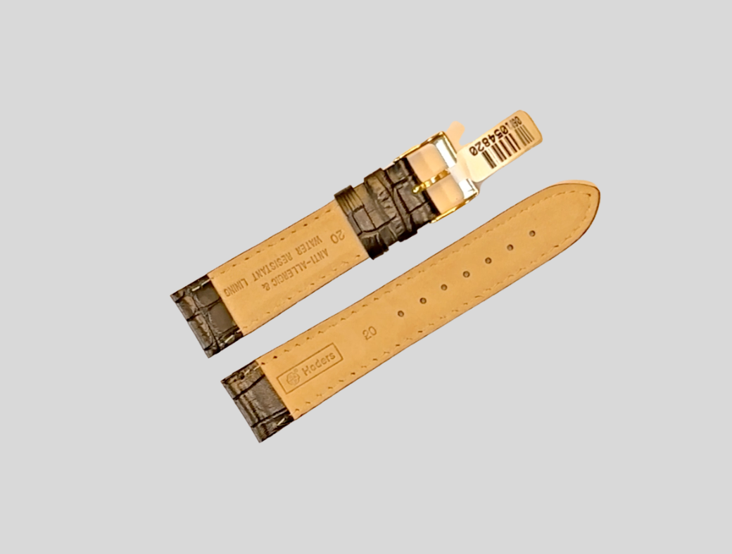 Hoders black leather strap 20mm