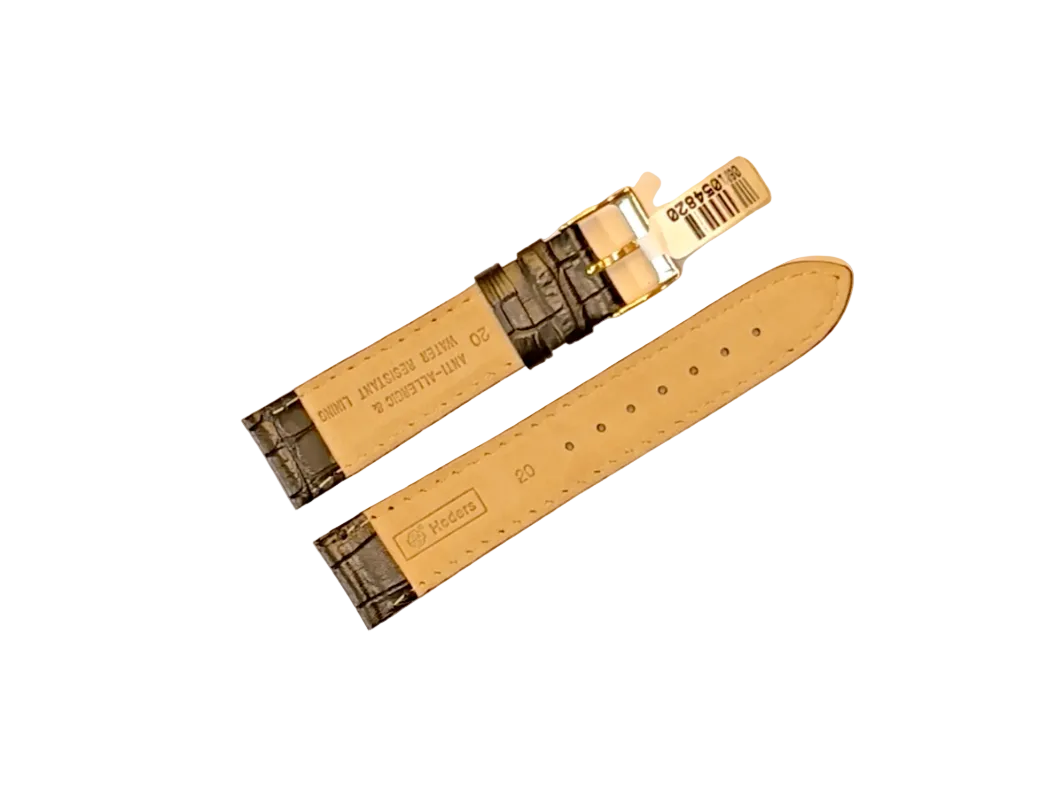 Hoders black leather strap 20mm