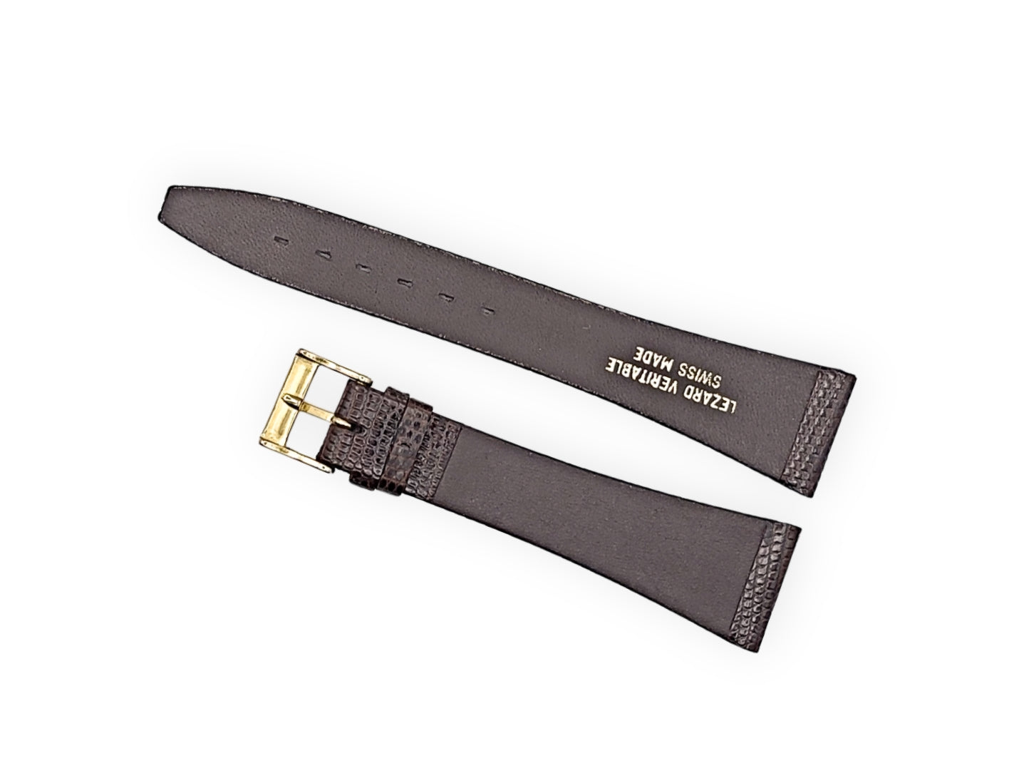 Brown lizard leather strap 19mm