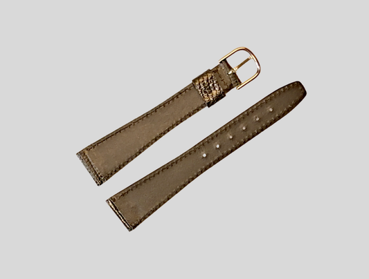 Shiny black leather strap 20mm