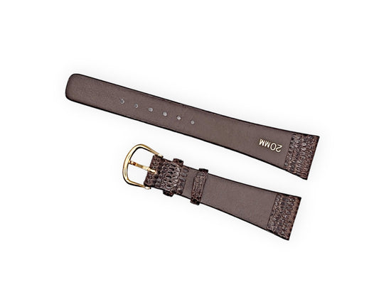 Brown lizard leather strap 20mm