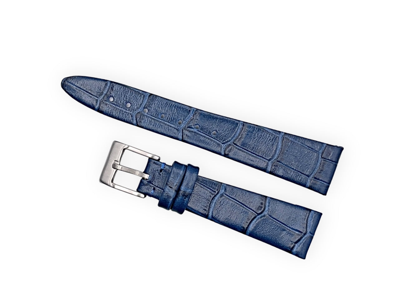 Vintage style watch Strap - Blue Alligator grain