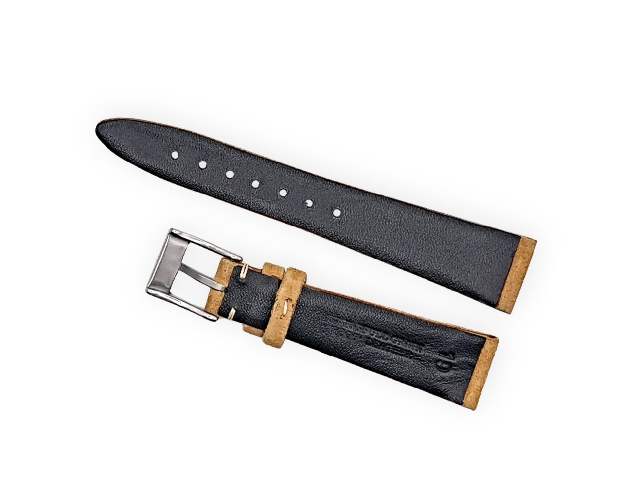Vintage style watch Strap - Natural Brown Suede Leather