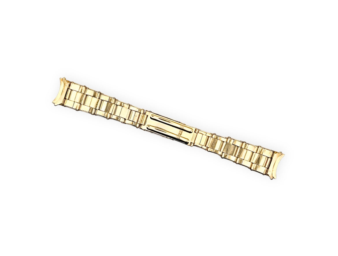 Vintage stainless steel goldplated Oyster-style bracelet 17mm
