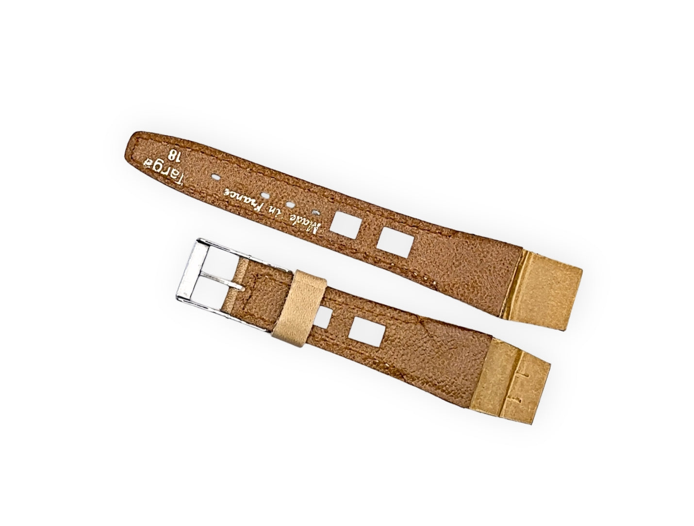 Targa hellbraunes Lederarmband im Rennstil 18mm