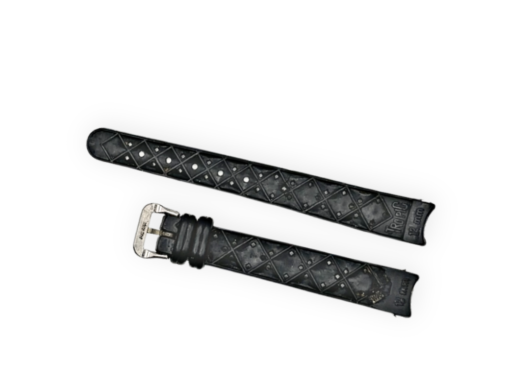 Original vintage TROPIC strap in black 12mm (alternative model)