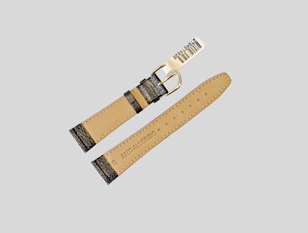 Leren band - glanzende krokoprint 20mm