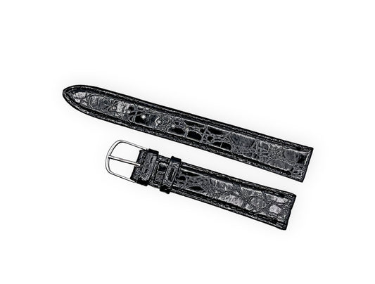 Black leather watchstrap 16mm