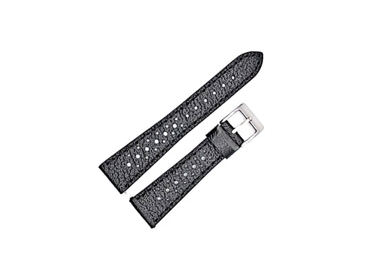 Corfam racing watch strap vintage style closeup perforations
