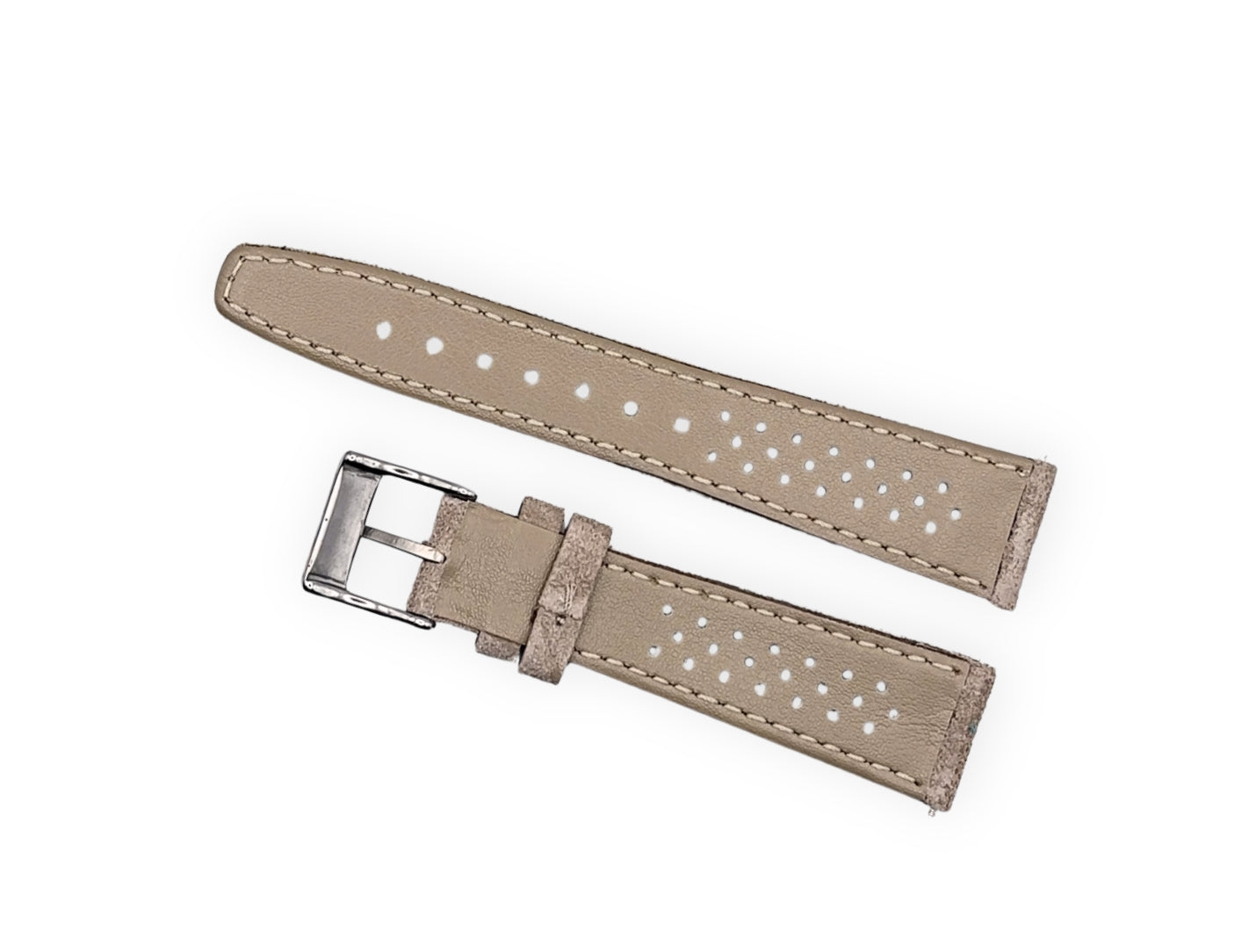 Cinturino stile vintage Racing - Pelle scamosciata marrone naturale