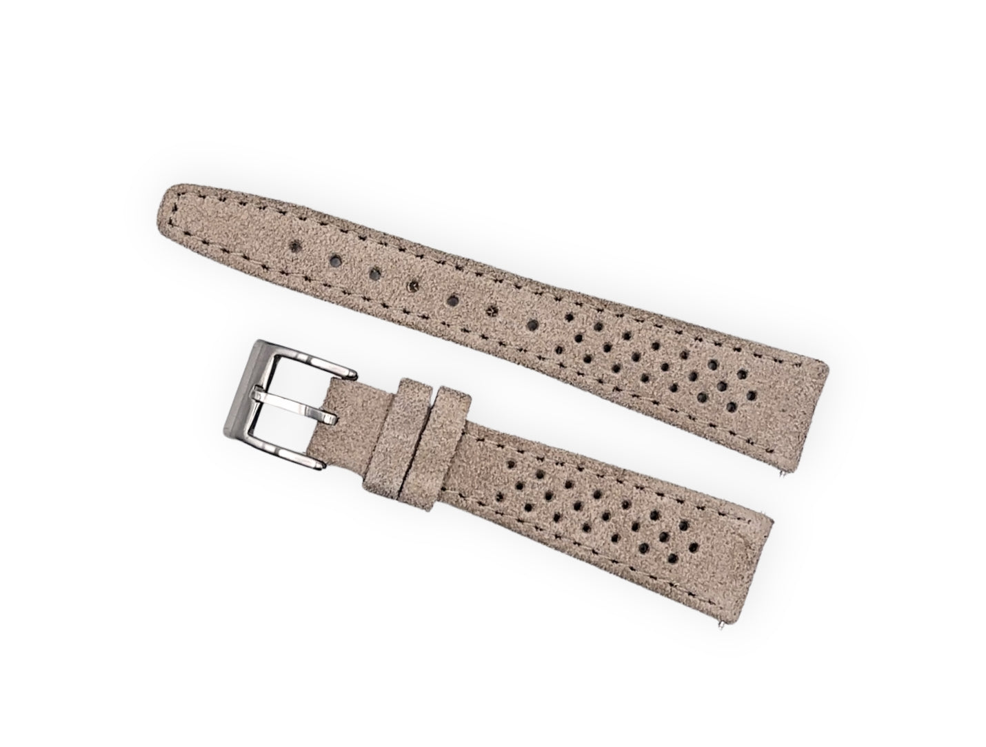 Cinturino stile vintage Racing - Pelle scamosciata marrone naturale