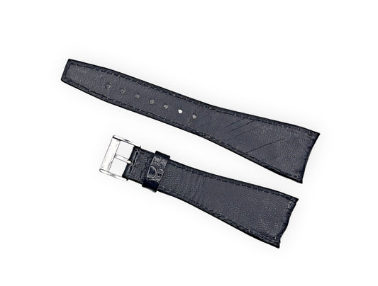 Black croco leather strap 23mm