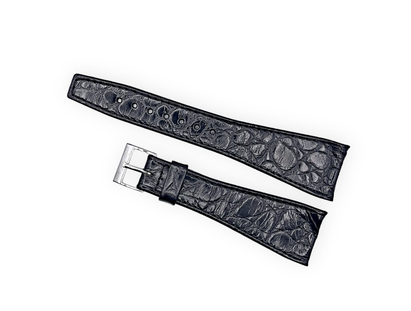 Black croco leather strap 23mm