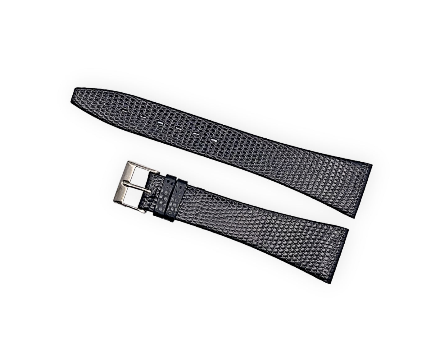 Black lizard leather strap 19mm