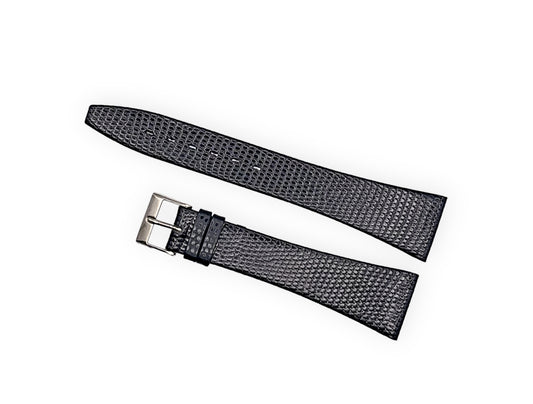 Black lizard leather strap 19mm