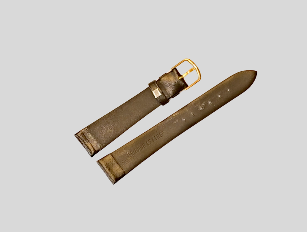 Black leather strap 18mm