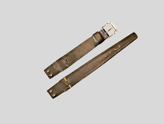 Black leather strap 16mm