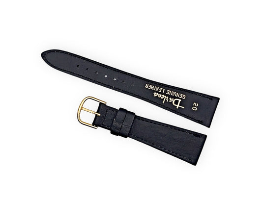 Darlena black leather watchstrap 20mm