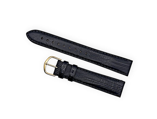 Cinturino in pelle nera Hoders XL 20mm