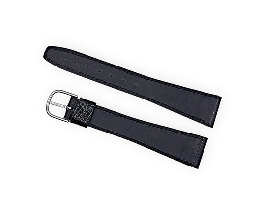 Shiny black leather strap 20mm