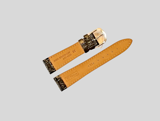 Hoders shiny black leather strap 20mm