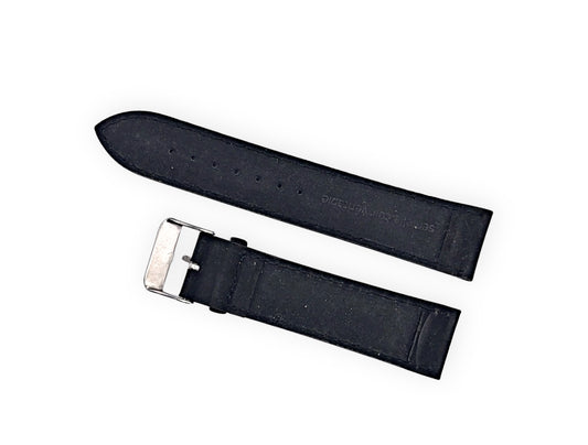Matt black leather strap 20mm