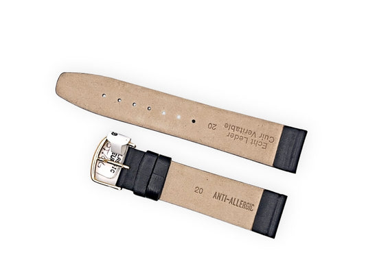 Black thin leather strap 20mm