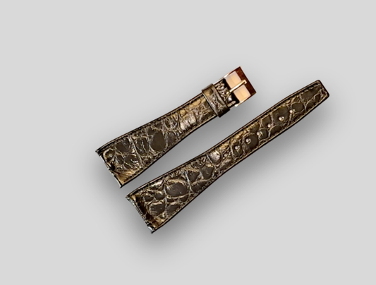 Vintage Black croco watch strap 