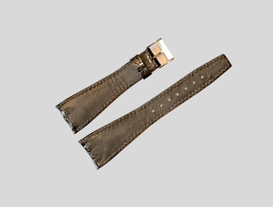 Black croco leather strap 23mm