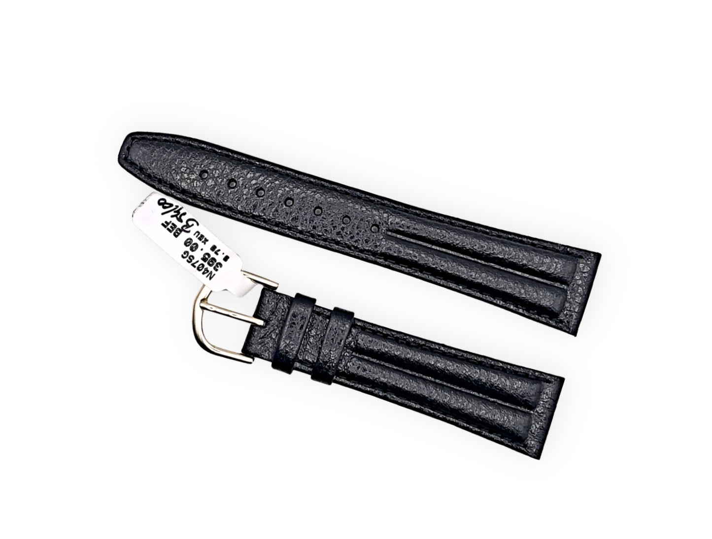 Cinturino in pelle nera 20mm