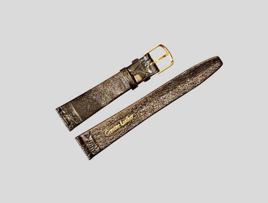 Black leather watchstrap 18mm