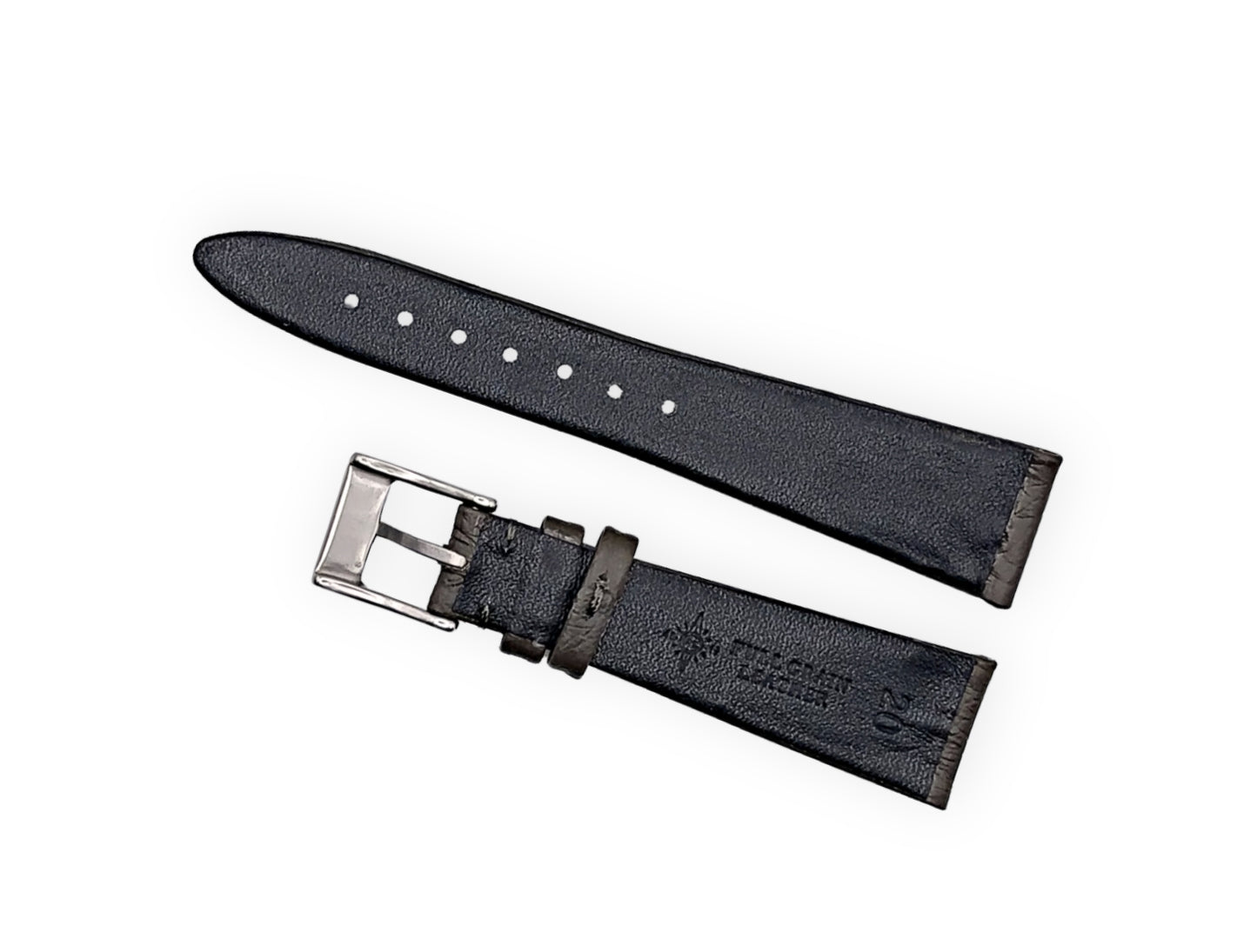 Vintage style watch Strap - Khaki Brown Ostrich grain