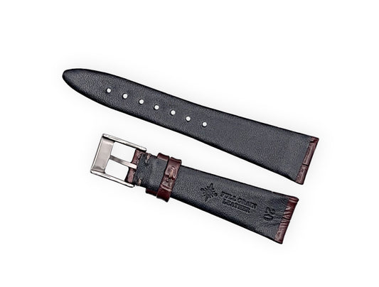 Vintage style watch Strap - Dark Brown Alligator grain