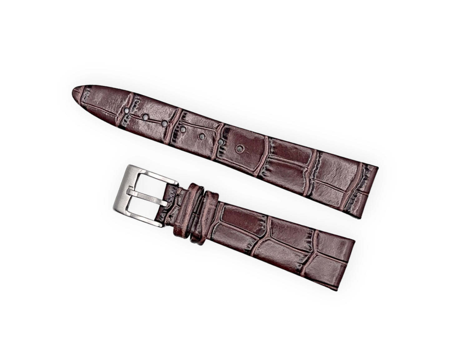 Vintage style watch Strap - Dark Brown Alligator grain