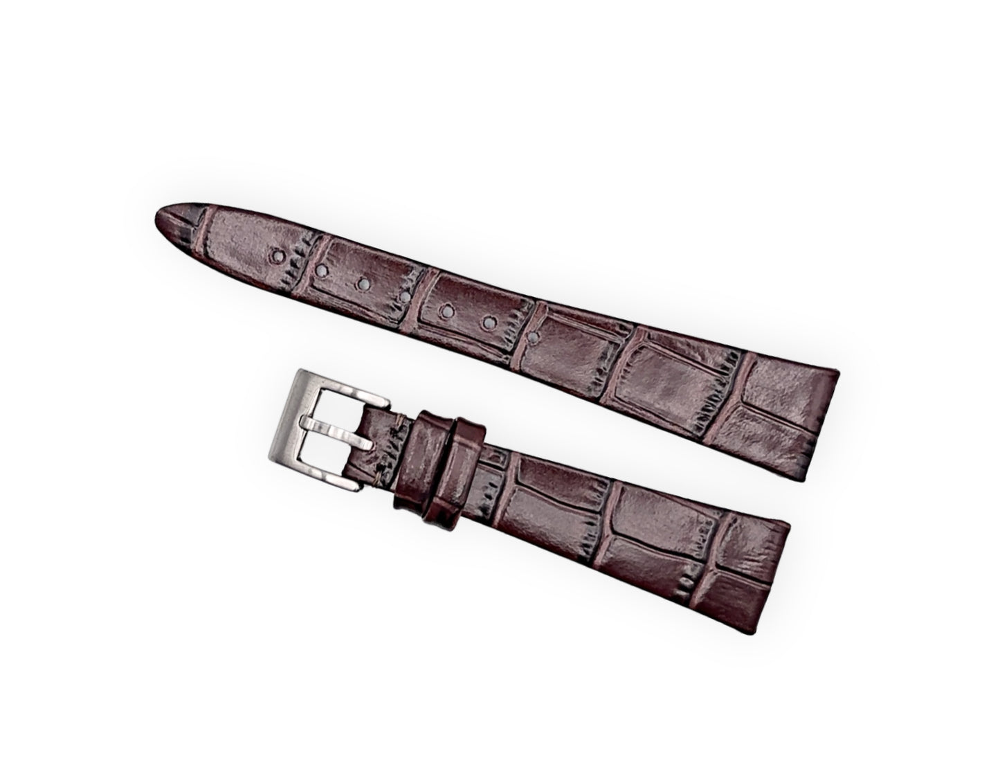 Vintage style watch Strap - Dark Brown Alligator grain