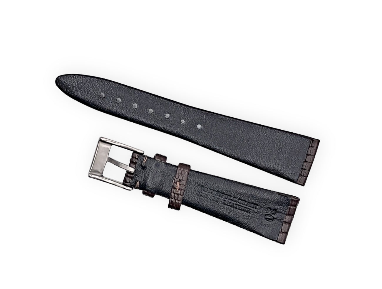 Vintage style watch Strap - Dark Brown Lizard