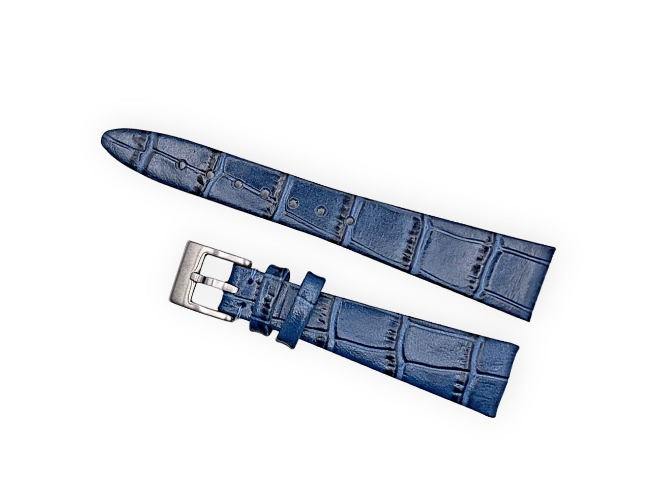 Vintage style watch Strap - Blue Alligator grain