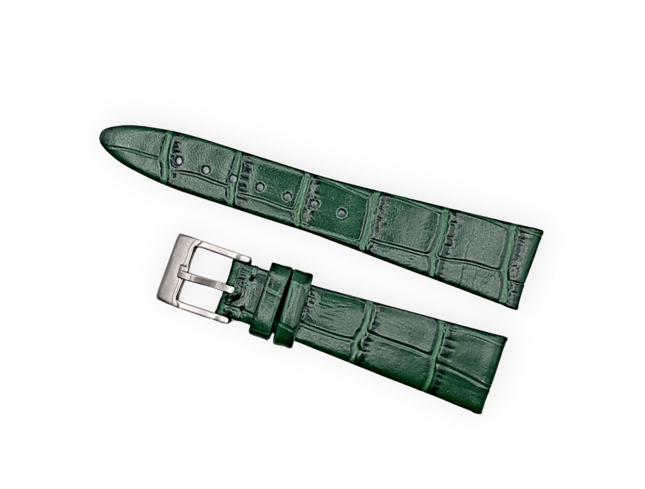Vintage style watch Strap - Green Alligator grain