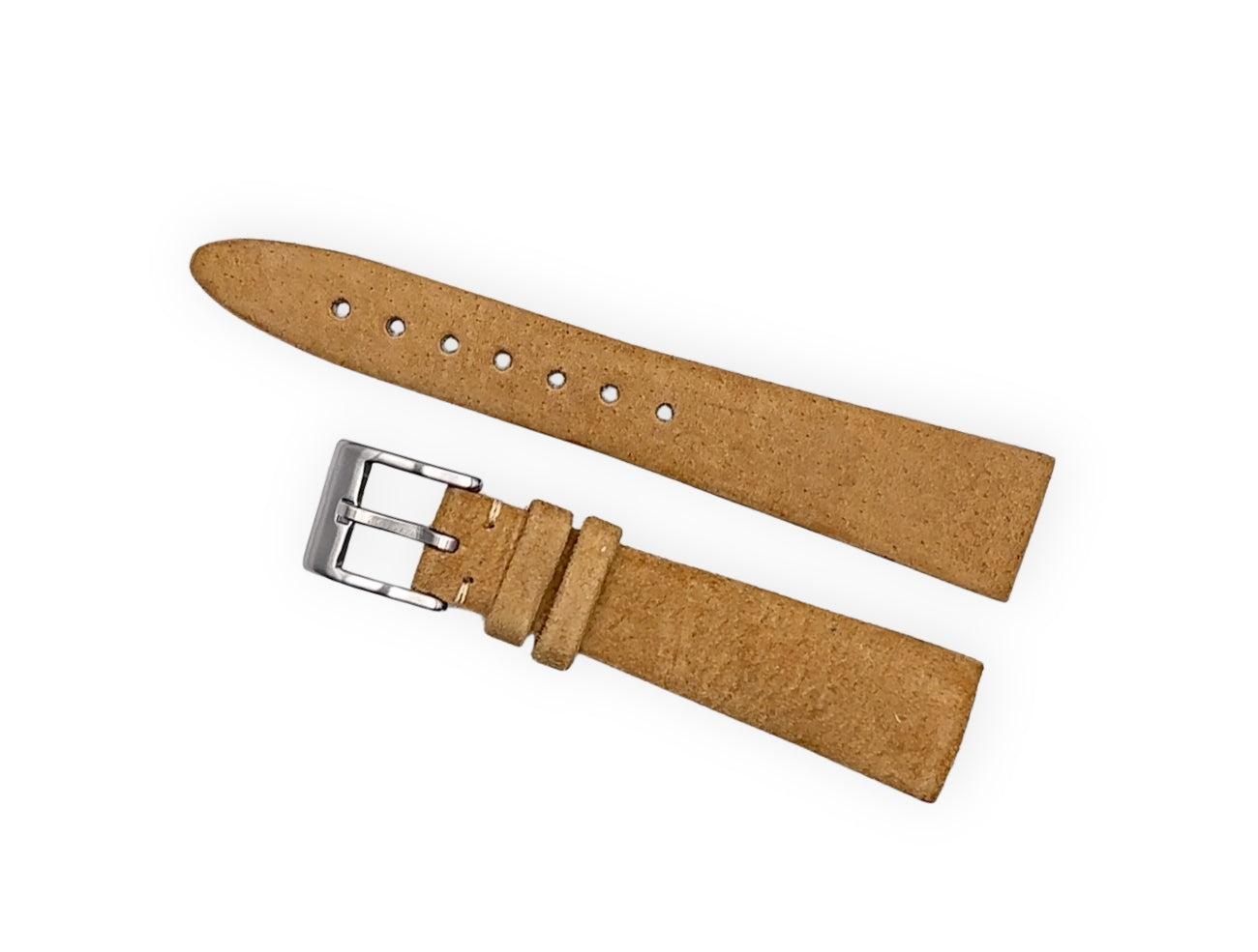Vintage style watch Strap - Natural Brown Suede Leather