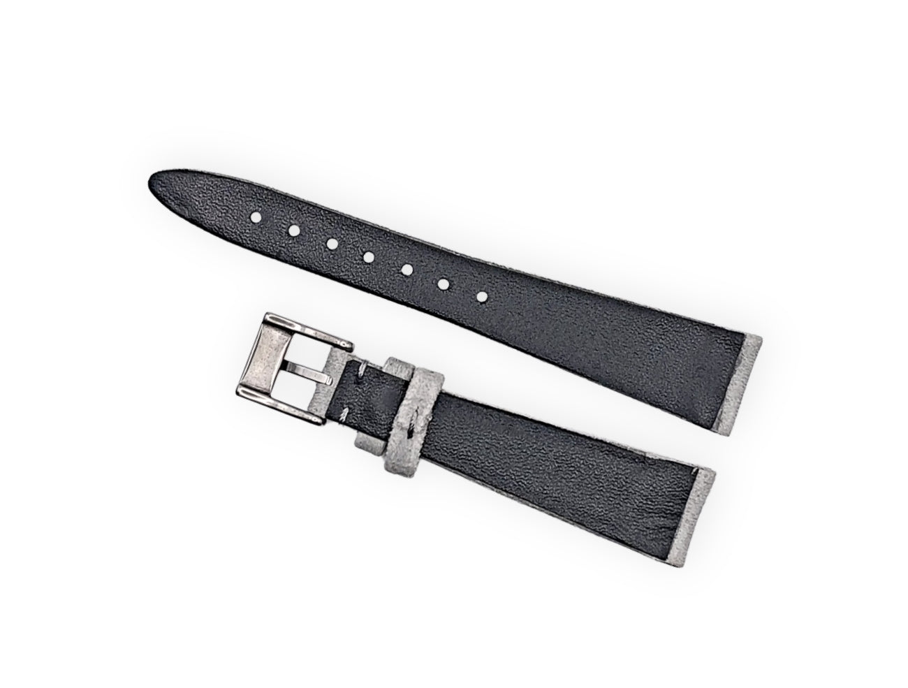 Vintage style watch Strap - Grey Suede Leather