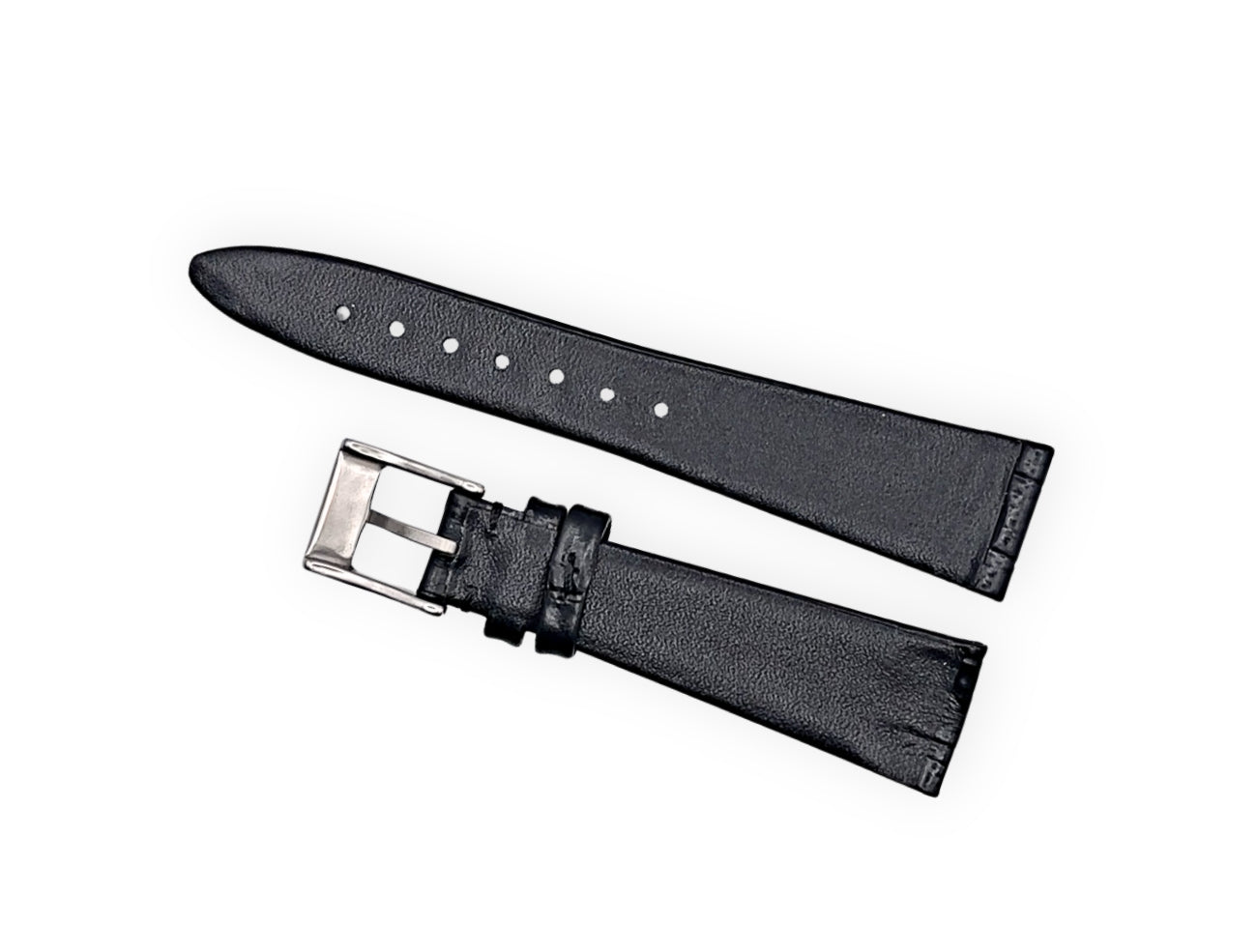 Vintage style watch Strap - Black Alligator grain