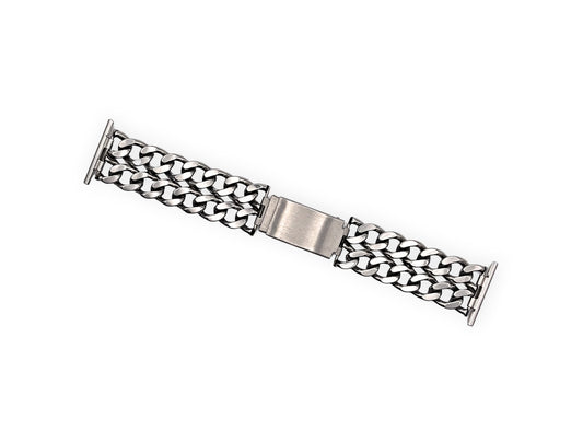 Expandro Double Chain Link Steel Bracelet mod. 722/22, lugs 16mm up to 28mm