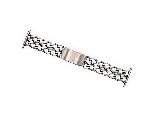 Expandro Double Chain Link Steel Bracelet mod. 717/22, lugs 16mm up to 28mm