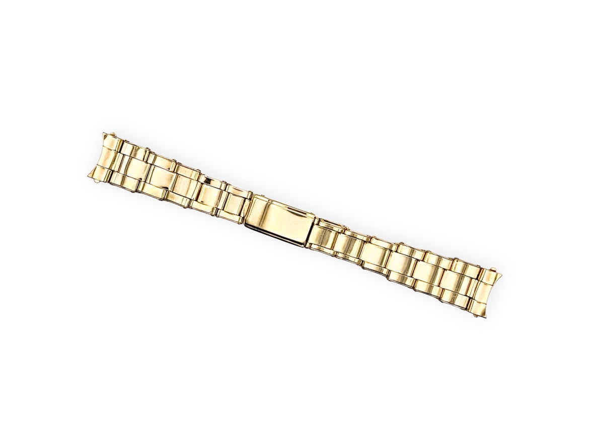Vintage stainless steel goldplated Oyster-style bracelet 17mm
