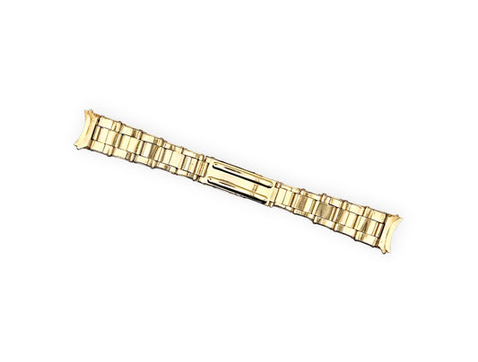 Vintage stainless steel goldplated Oyster-style bracelet 17mm